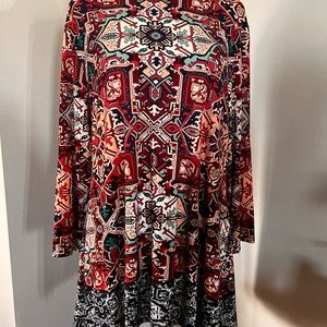 Ruby Rd women’s top tunic multicolor pullover size Large
